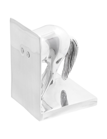 Fermalibri 2 pz Argento 11x14x25 cm Alluminio Cavallo