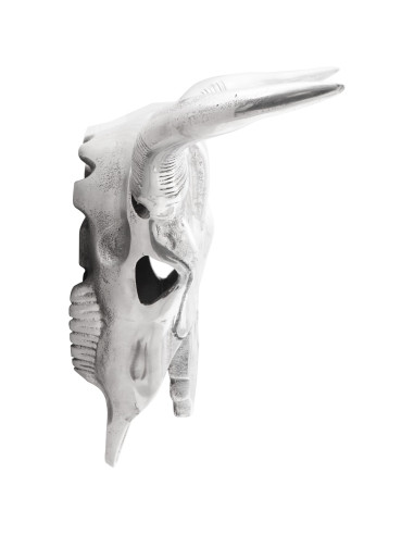 Teschio di toro Argento 34 x 13 x 53 cm Alluminio