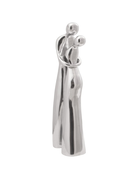 Scultura  Argentata 10x16x49 cm in Alluminio