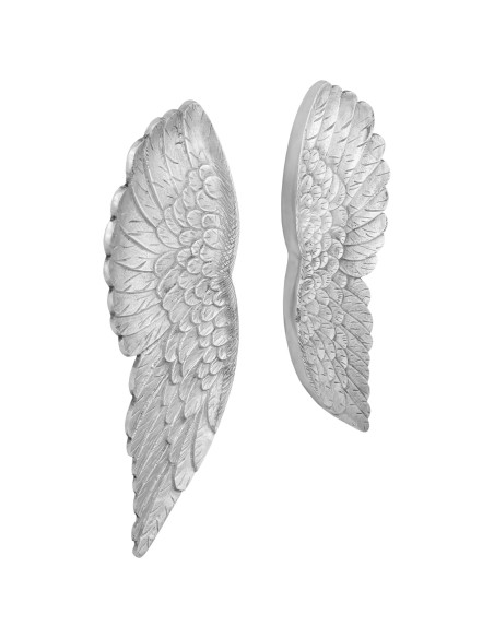 Scultura Piccole Ali  Argento 17x5x59 cm in Alluminio