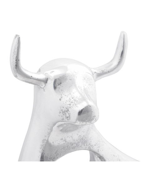 Scultura di toro  Argento 22x9,5x34 cm Alluminio