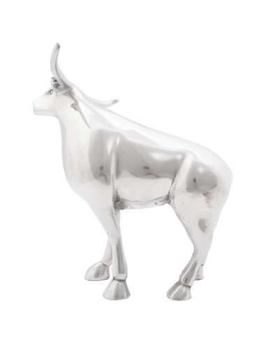 Scultura di toro Argento 20 x 17 x 23 cm Alluminio