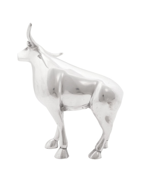 Scultura in Bull di  Argento 20x17x23 cm Alluminio