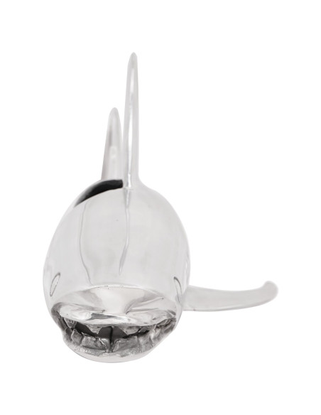 Scultura squalo  Argento 68x20x24 cm Alluminio