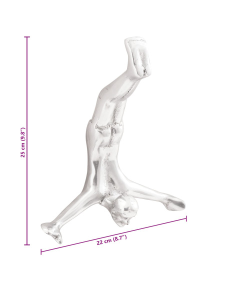 Scultura  Argento 22x8x25 cm Alluminio Uomo che cade