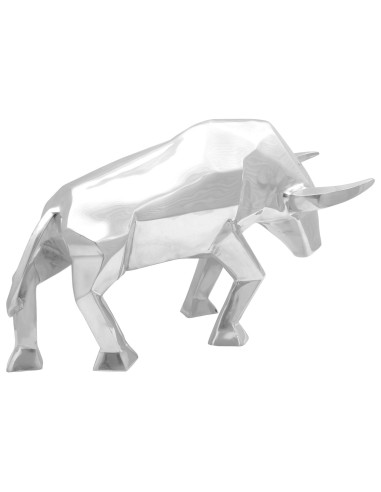 Scultura di toro Argento 74 x 23 x 39 cm Alluminio