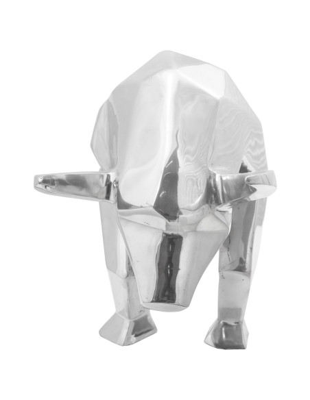 Scultura di toro Argento 74 x 23 x 39 cm Alluminio