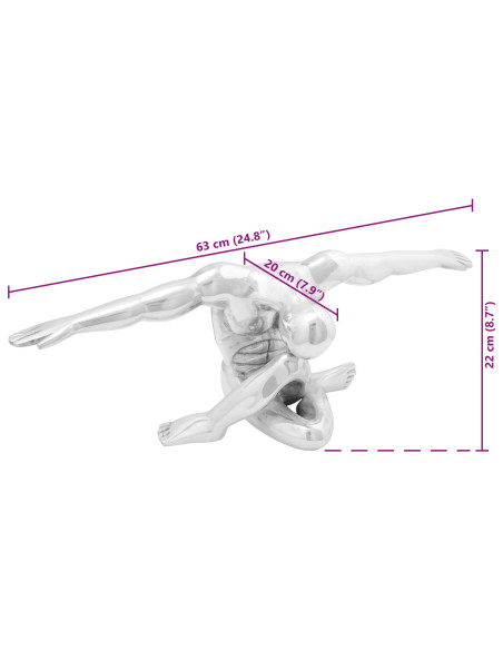 Scultura  Argento 63x20x22 cm Uomo che Ringrazia