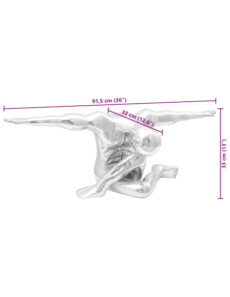 Scultura  Argento 91,5x32x33 cm Uomo che ringrazia
