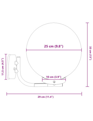 Lampada da Parete Esterna Argento 29 x 25 x 33 cm