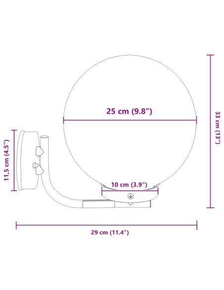 Lampada da Parete Esterna Argento 29 x 25 x 33 cm