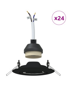 Spotlight 24 pcs Nero 9 x 9 x 2.5 cm Metallo