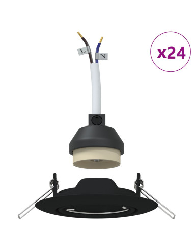 Spotlight 24 pcs Nero 9 x 9 x 2.5 cm Metallo