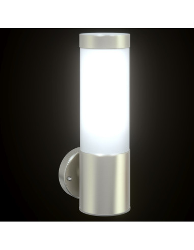 Lampada da Parete Esterna 2 pcs Argento 12 x 8,5 x 27 cm
