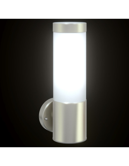 Lampada da Parete Esterna 2 pcs Argento 12 x 8,5 x 27 cm