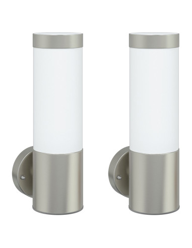 Lampada da Parete Esterna 2 pcs Argento 12 x 8,5 x 27 cm