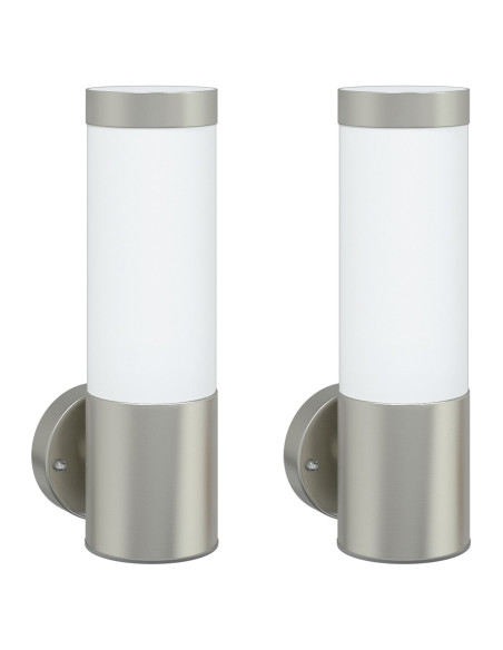 Lampada da Parete Esterna 2 pcs Argento 12 x 8,5 x 27 cm