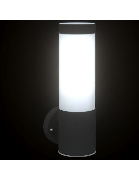 Lampade da parete vi daXL 2 pezzi Acciaio inox nero IP44
