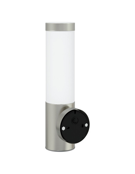 Applique da esterno  con sensore in acciaio inox argento IP44