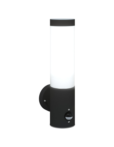 Lampade da esterno  con sensore 2 pezzi Acciaio inossidabile nero IP44