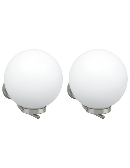 Lampada da Parete Esterna 2 pcs Argento 29 x 25 x 33 cm