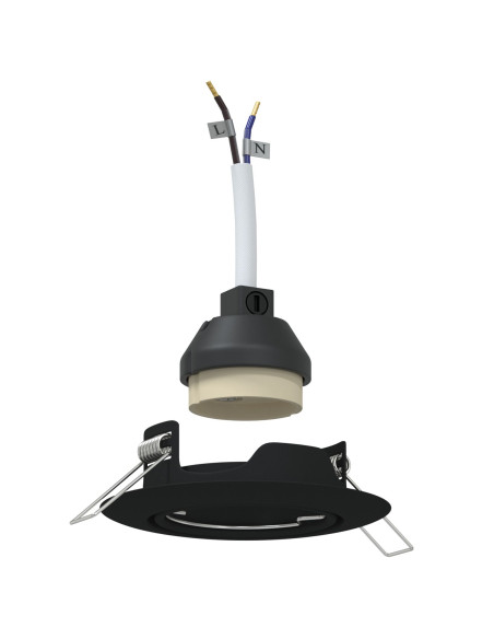 Lampade Set da 24 Nero Plastica 9 cm Moderno