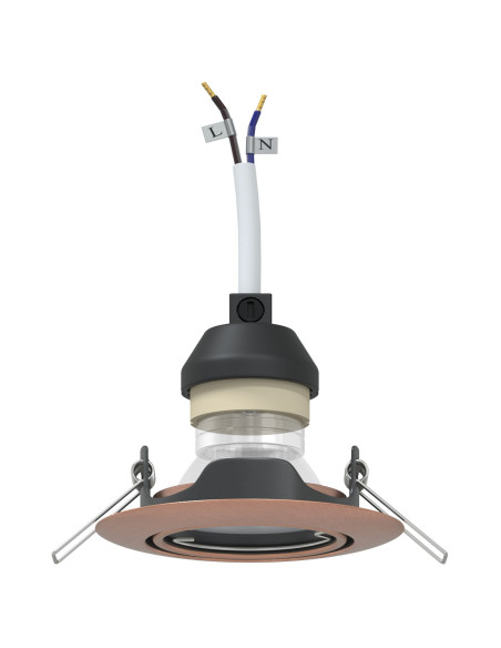 Lampade Set di 6 Rame 9 cm Lampade a Soffitto Incassate Rotonde