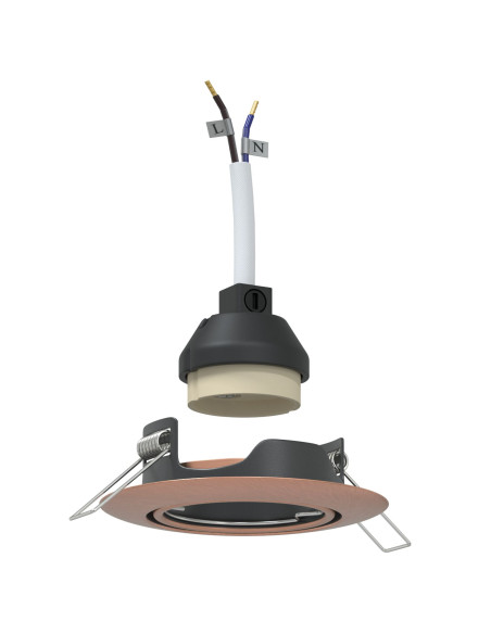 Lampade Set di 6 Rame 9 cm Lampade a Soffitto Incassate Rotonde