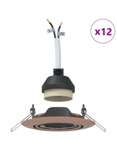 Spotlight 12 pcs Rame 9 x 9 x 2.5 cm Metallo