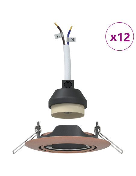 Spotlight 12 pcs Rame 9 x 9 x 2.5 cm Metallo