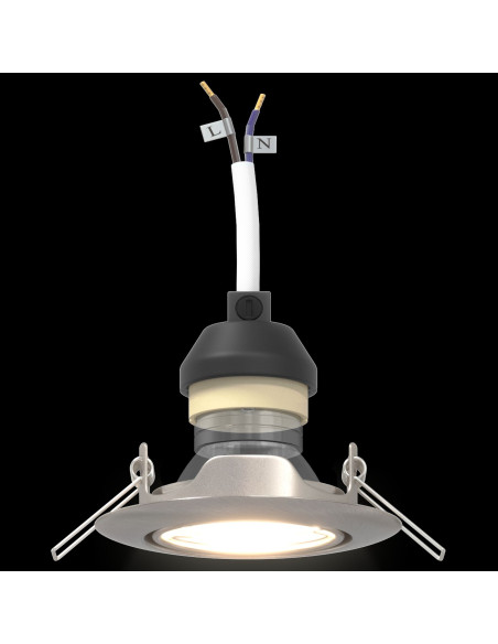 Lampade Set di 6 Argento Alluminio 9 cm Luci incassate