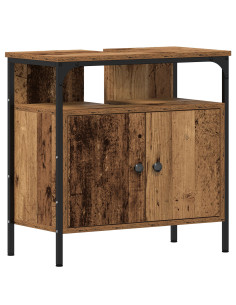 Set di mobili per il bagno 2 pcs Marrone Legno multistrato