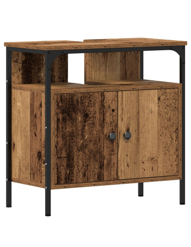 Set di mobili per il bagno 2 pcs Marrone Legno multistrato