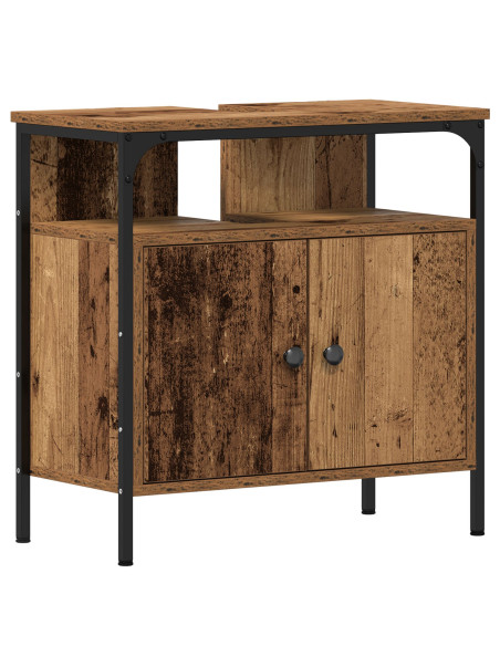 Set di mobili per bagno 2 pezzi in legno anticato in legno ingegnerizzato