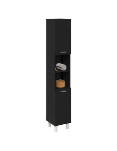Mobile da Bagno Rovere Nero 30 x 30 x 179 cm Legno multistrato
