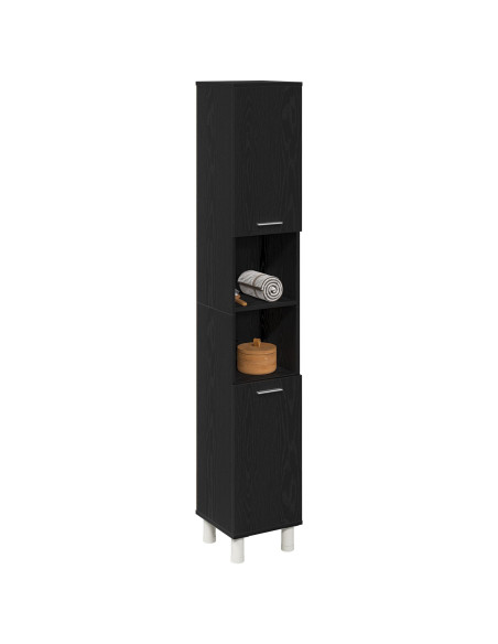 Mobile da Bagno Rovere Nero 30 x 30 x 179 cm Legno multistrato