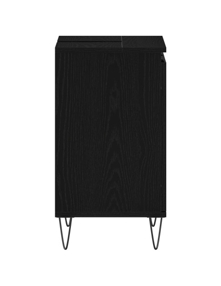 Cabinet da bagno  Nero Rovere 58x33x60 cm Legno ingegnerizzato