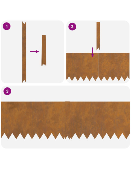 bordature per prato  30 pezzi 100x0,5x30 cm in acciaio resistente alle intemperie