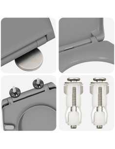 Sedile del WC Grigio 47 x 37 x 4 cm Duroplast