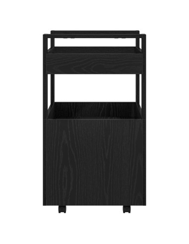 Carrello da Cucina Rovere nero 60 x 45 x 80 cm
