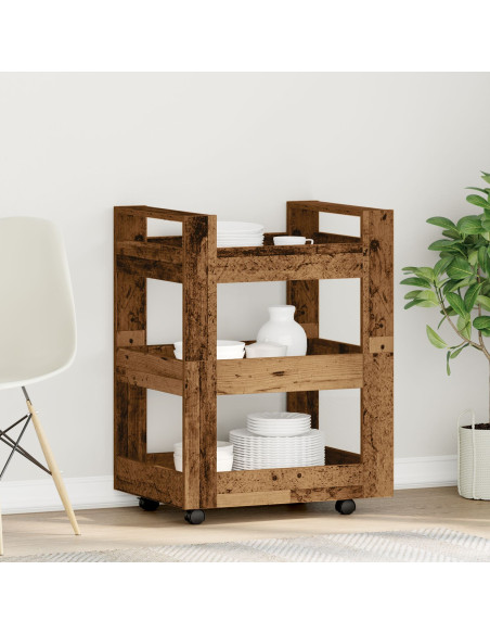 Carrello da Cucina  in Legno Vecchio 60x45x80 cm in Legno Ingegnerizzato