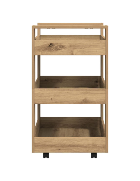 Carrello da cucina  in rovere artigianale 60x45x80 cm in legno ingegnerizzato