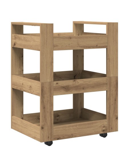 Carrello da cucina  in rovere artigianale 60x45x80 cm in legno ingegnerizzato