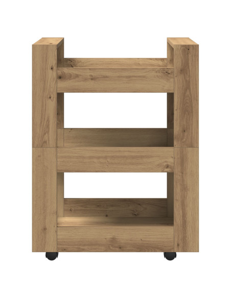 Carrello da cucina  in rovere artigianale 60x45x80 cm in legno ingegnerizzato