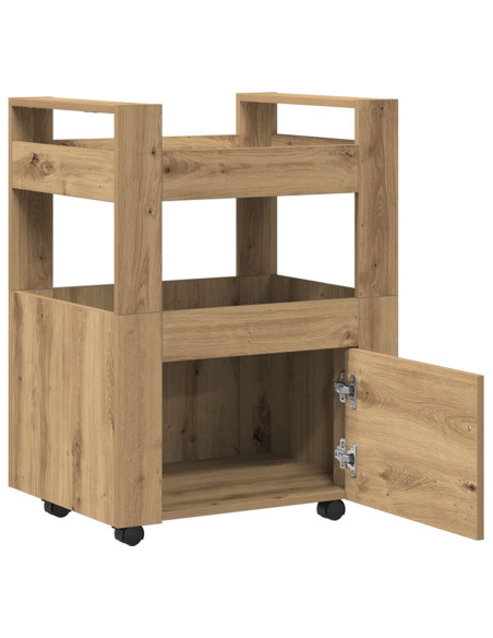 Carrello da Cucina  Rovere Artigianale 60x45x80 cm Legno Ingegnerizzato