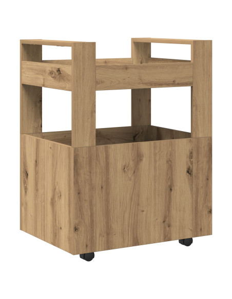 Carrello da Cucina  Rovere Artigianale 60x45x80 cm Legno Ingegnerizzato