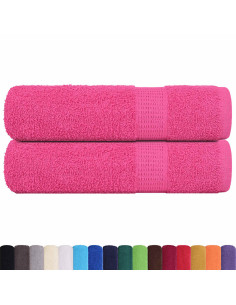 Asciugamani da Bagno 2 pz Rosa 100x150 cm 360 g/m² 100% Cotone