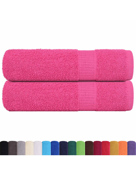 Asciugamani da Bagno 2 pz Rosa 100x150 cm 360 g/m² 100% Cotone