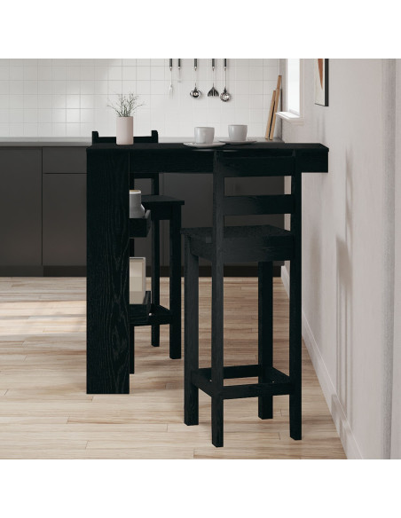 Tavolo da Bar - Rovere Nero - 102x55x103.5 cm - Realizzato in Legno Ingegnerizzato