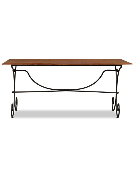 Tavolo da Pranzo in Legno Massello Finitura Ambra 180x90x76 cm